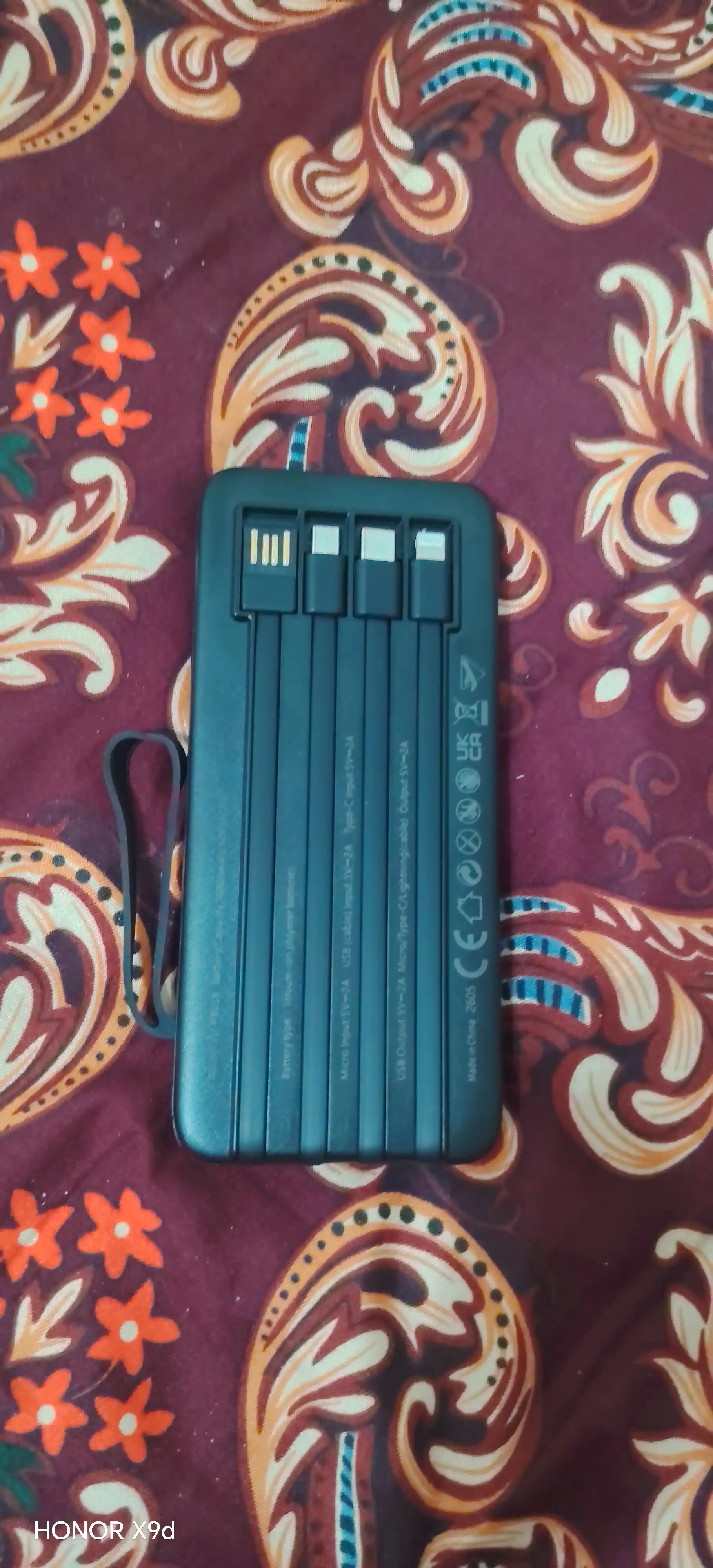 Power Bank 20000mA tezkor quvvat bilan tashqi akkumulyatori +4 kabel bilan