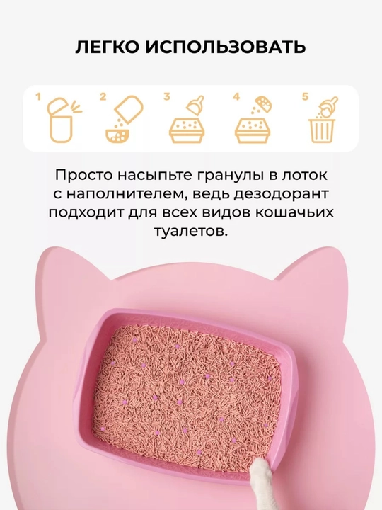 Нейтрализатор запаха Дезодорант для кошачьего туалета, 450 г