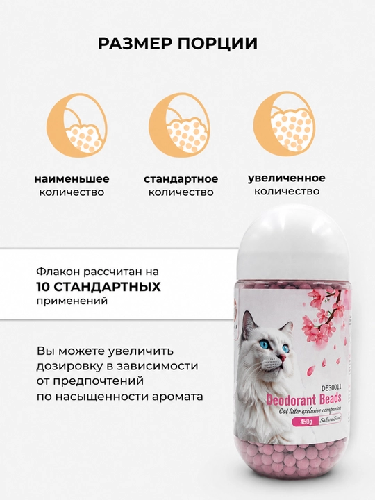 Нейтрализатор запаха Дезодорант для кошачьего туалета, 450 г