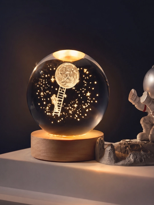 3D хрустальный шар ночник – LED настольная лампа, антистресс, 7×8 см - 