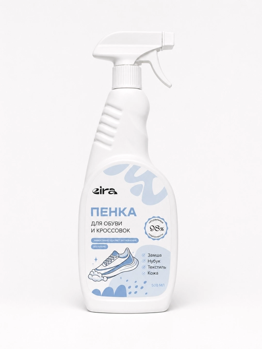 To'qimachilik Eira, zamsh charm, poyabzallarini tozalash uchun ko'pikli tozalagich, 500 ml