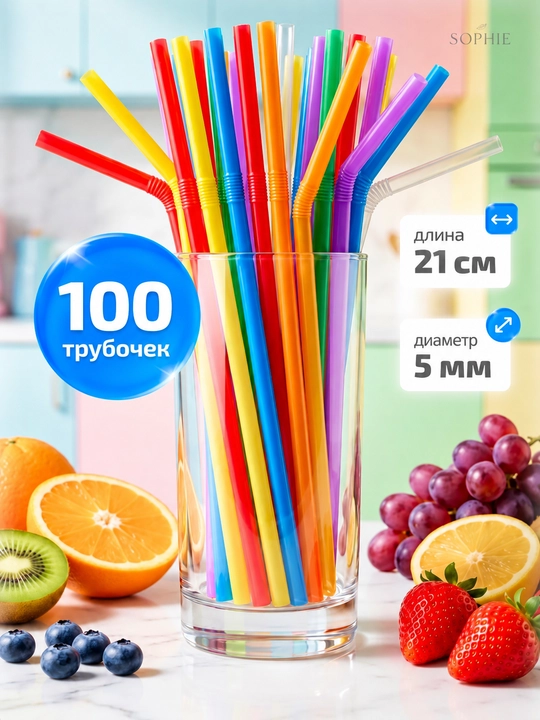 Turbichkalar egiluvchan plastik ichimlik naychalari