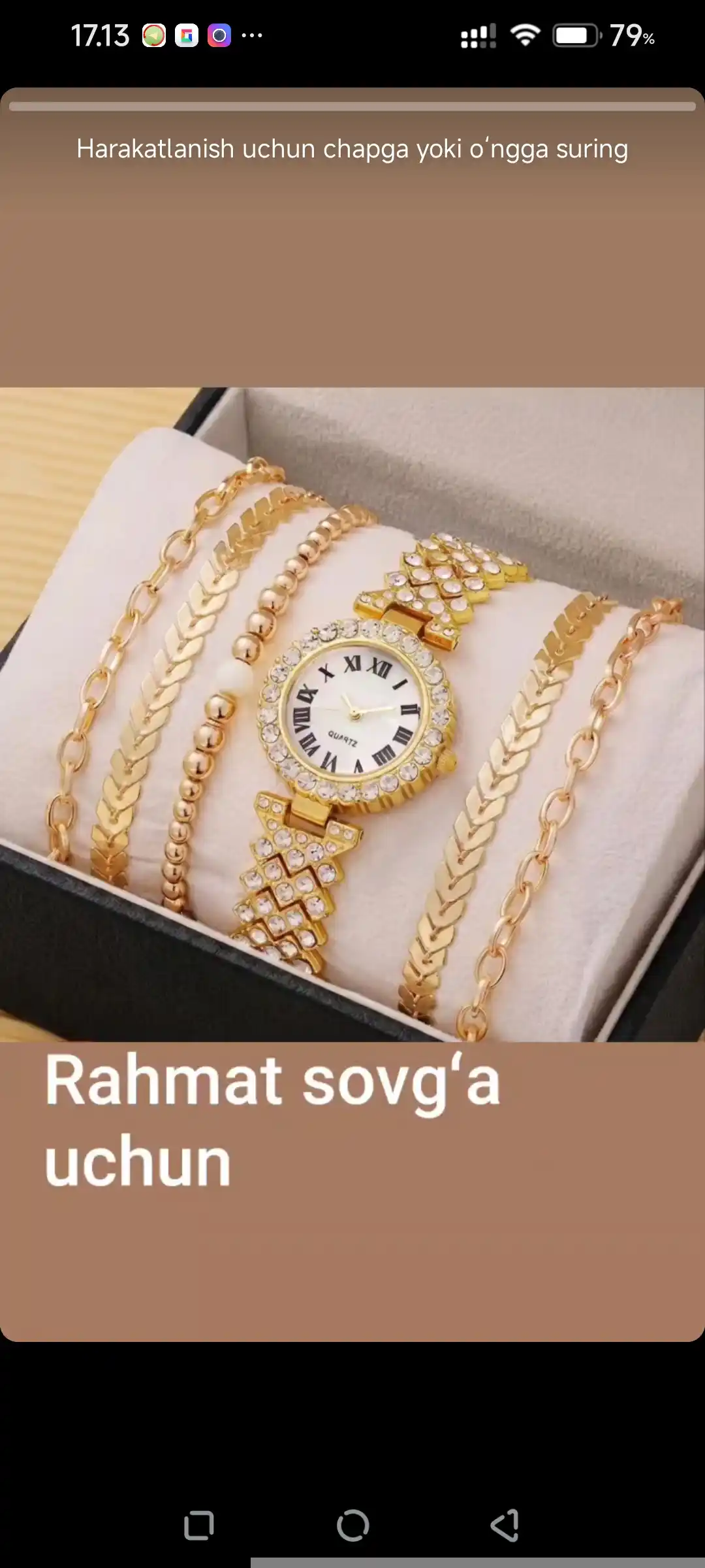 Ayollar uchun sovg‘a to‘plami, ayollar qo‘l soati, bilaguzuklar, qizlar uchun sovg‘a