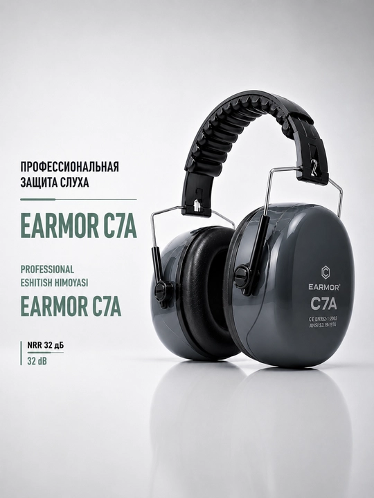 Наушники противошумные EARMOR C7A для защиты слуха, NRR 32 дБ - 