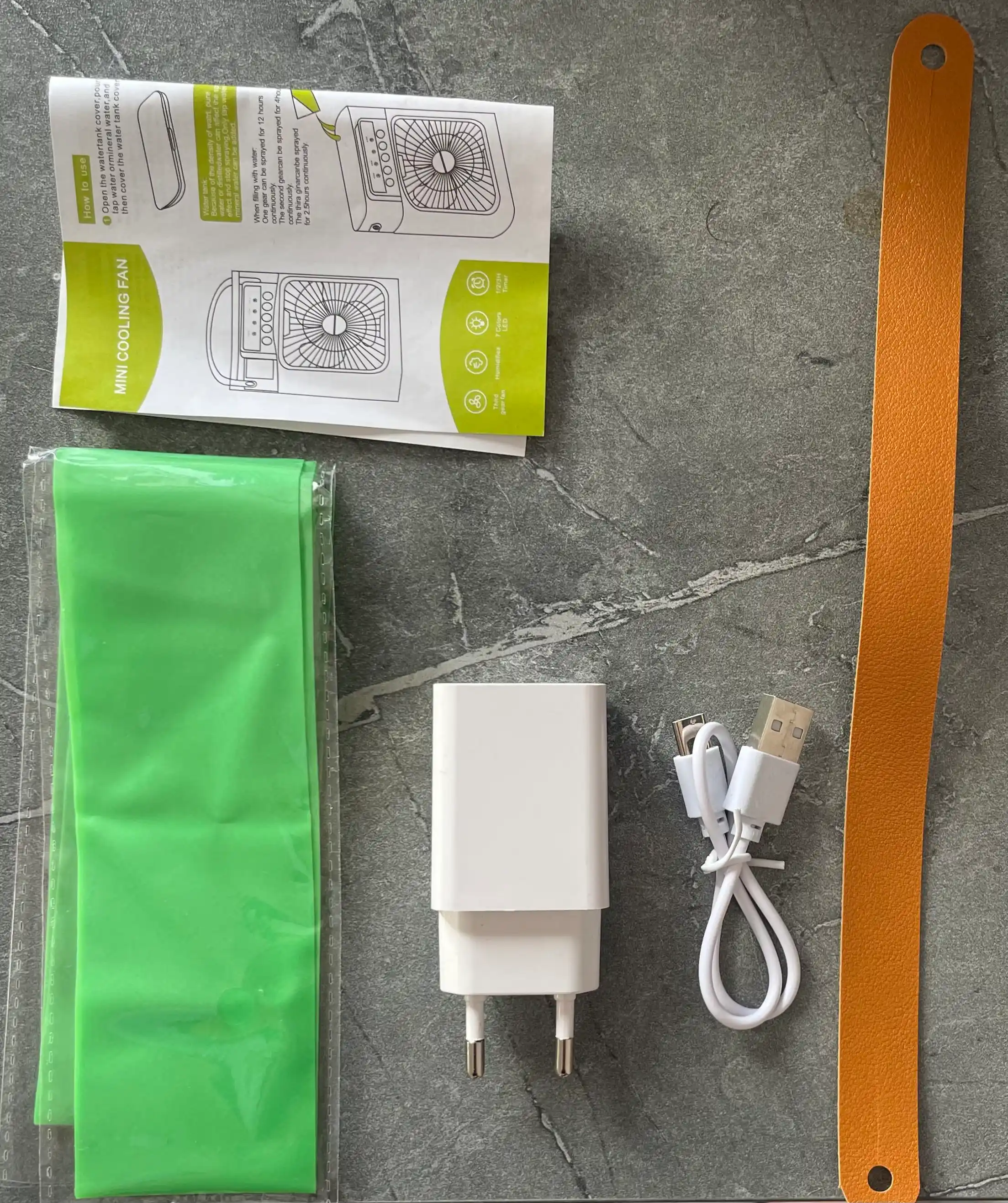 Portativ mini konditsioner, namlagich, mini ventilyator, 3 tasi 1da