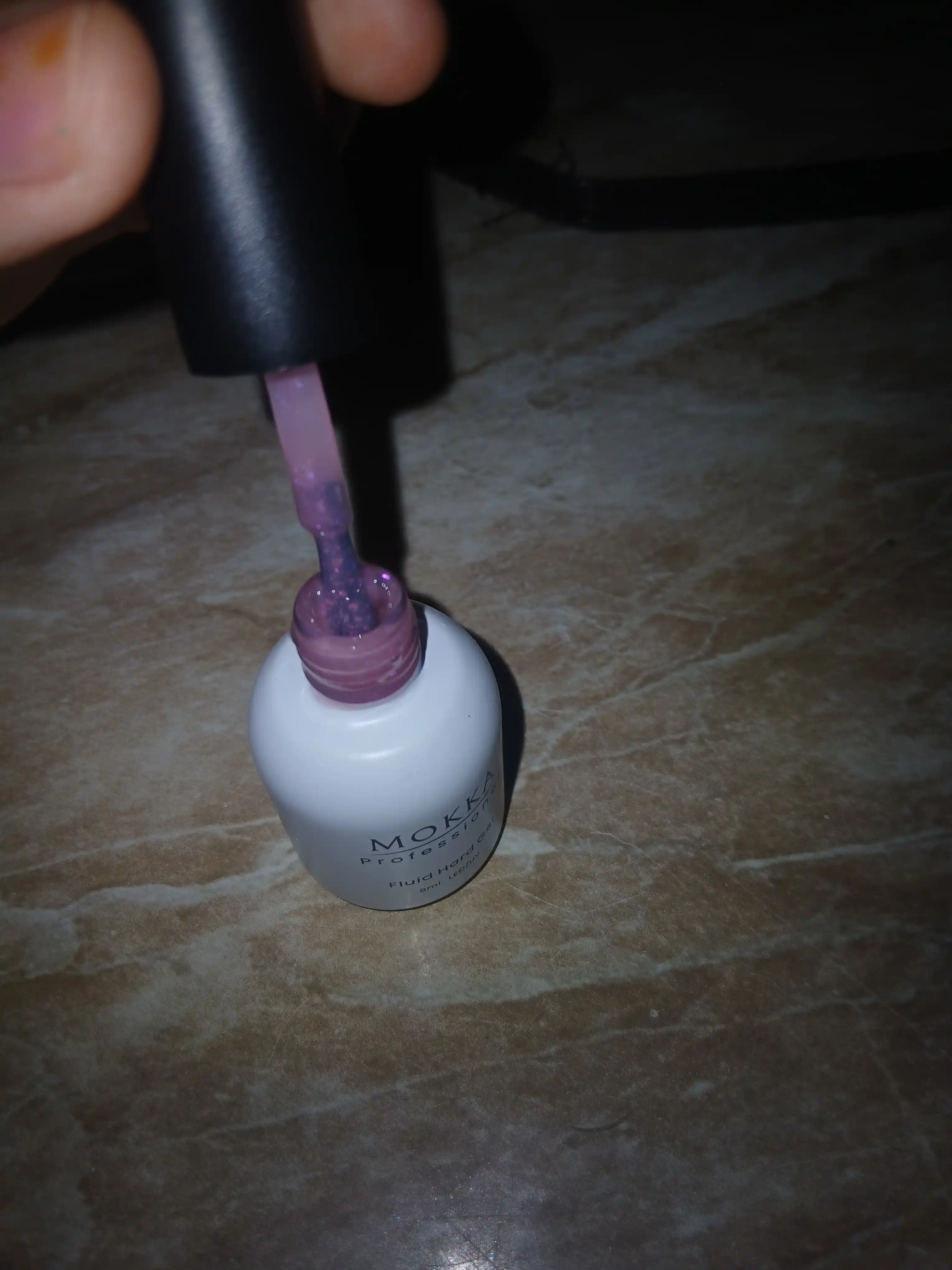 Rangli gel lak suyuq poligel Opal MOKKA, UV/LED chiroqda quriting, 8 ml