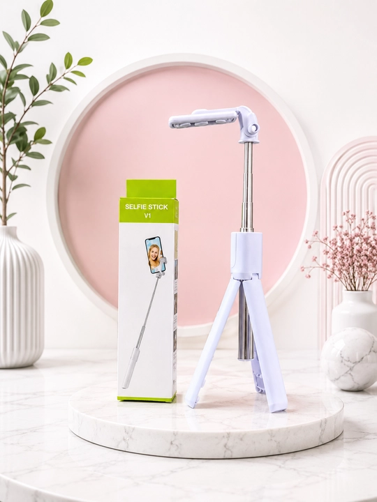 Bluetooth bilan jihozlangan R1 3 ta 1 da selfi tayoqchasi, monopod va shtativ, 70 sm, qora