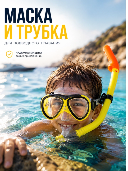 Набор для плавания: маска и трубка для подводного плавания - 