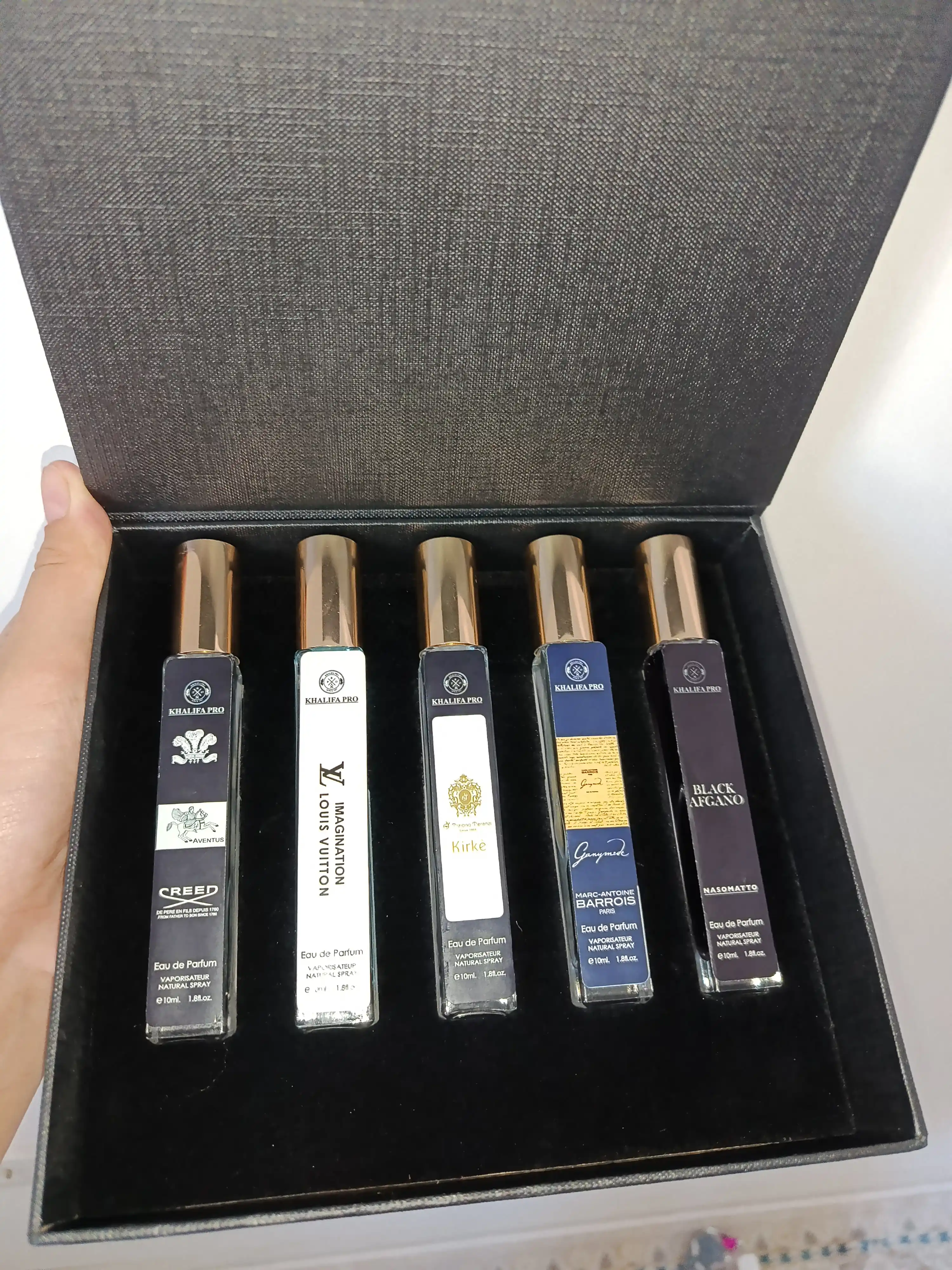 Erkaklar uchun sovg'a: atirlar to'plami 5 tasi 1 da — Ganymede, Black Afgano, Creed, 10 ml