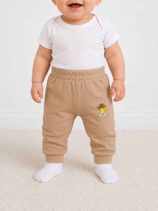 Chaqaloqlar uchun paxtali shim yumshoq jogger shimcha 0-24 oy bej rang - 
