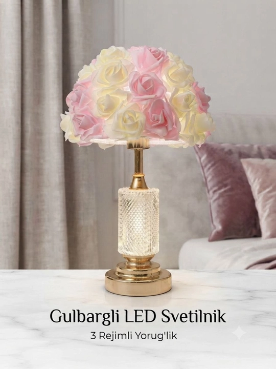 Atirgulli LED svetilnik, stol chirog'i - 