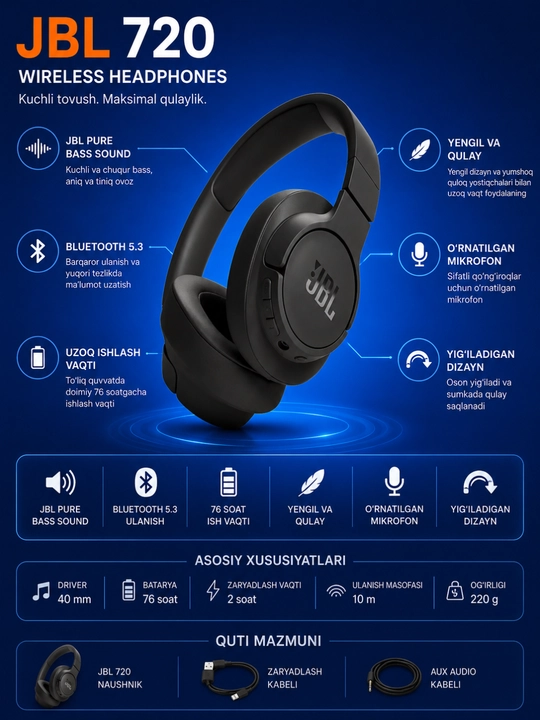 JBL 720 quloqchinlari - 