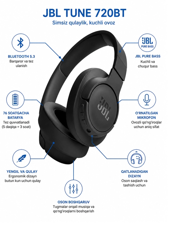 JBL 720 quloqchinlari