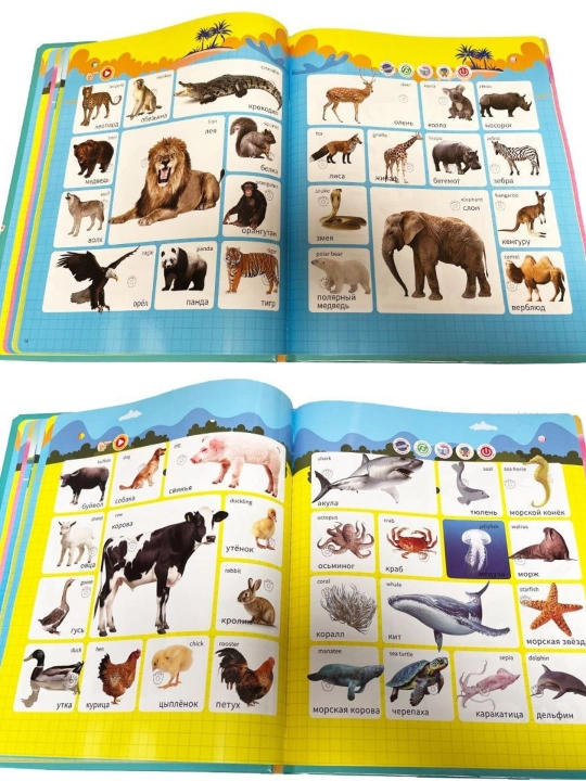 Детская говорящая книга для изучения русского и англиского языков