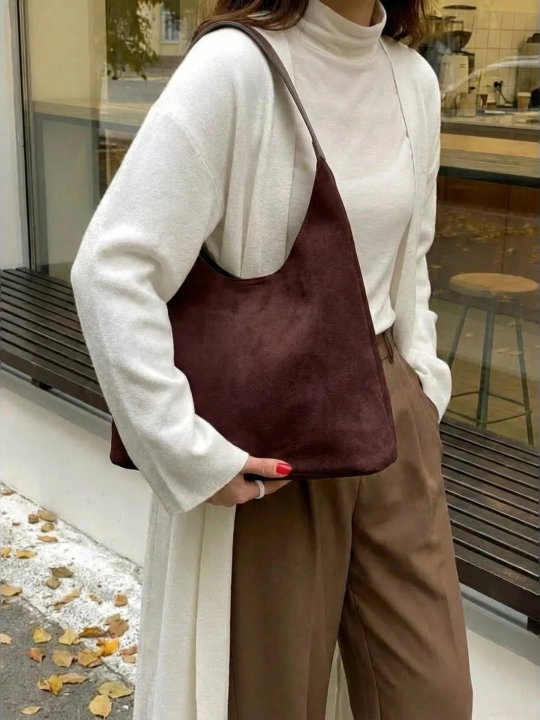 Maktab sumkasi, ayollar uchun, katta, xobo, retro uslubda, zamsh sumkasi, shopper, o‘qish uchun