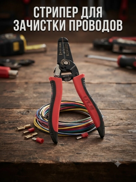 Стриппер клещи для зачистки проводов и снятия изоляции, 175 мм - 