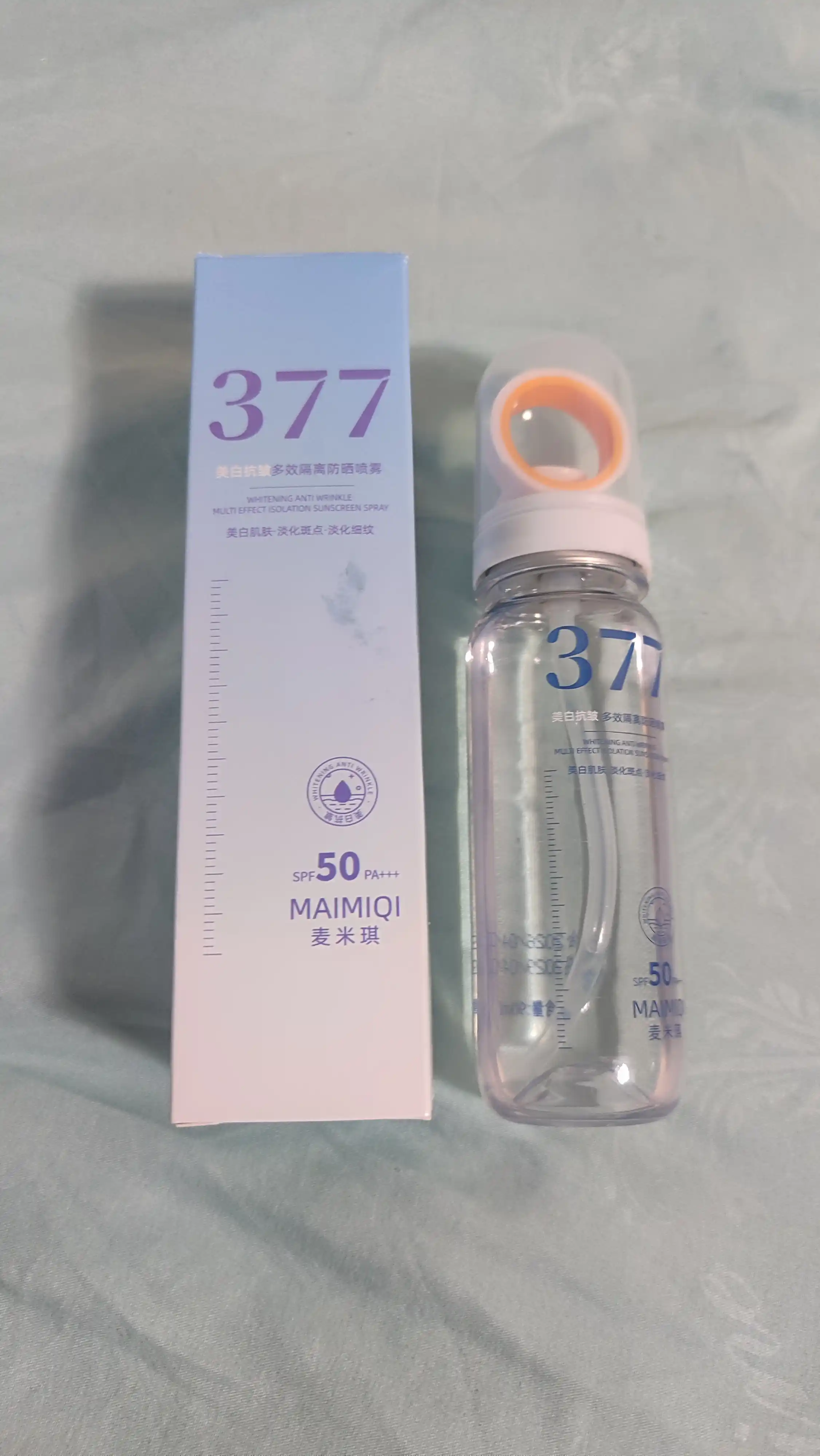 Quyoshdan himoya qiluvchi yuz spreyi MAIMIQI 377, oqartiruvchi SPF 50+ PA+++suvga chidamli