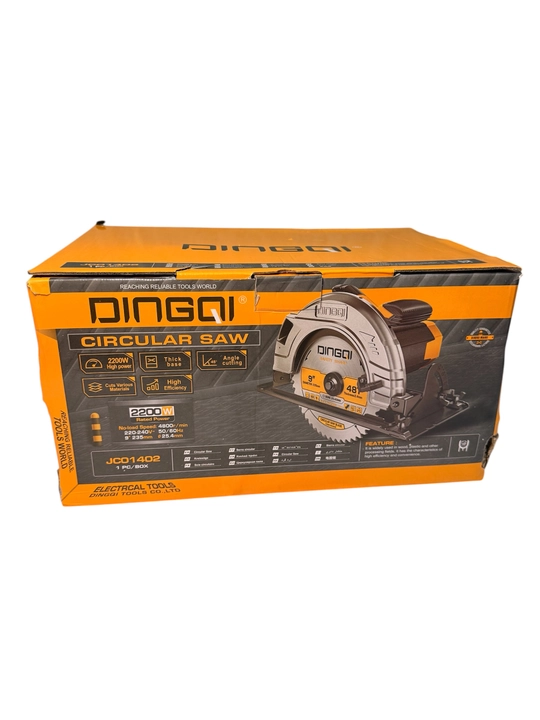 Elektr sirkulyar arra DINGQI JC01402, 2200 W, diskli qo'l arrasi, yog'och uchun, 235 mm