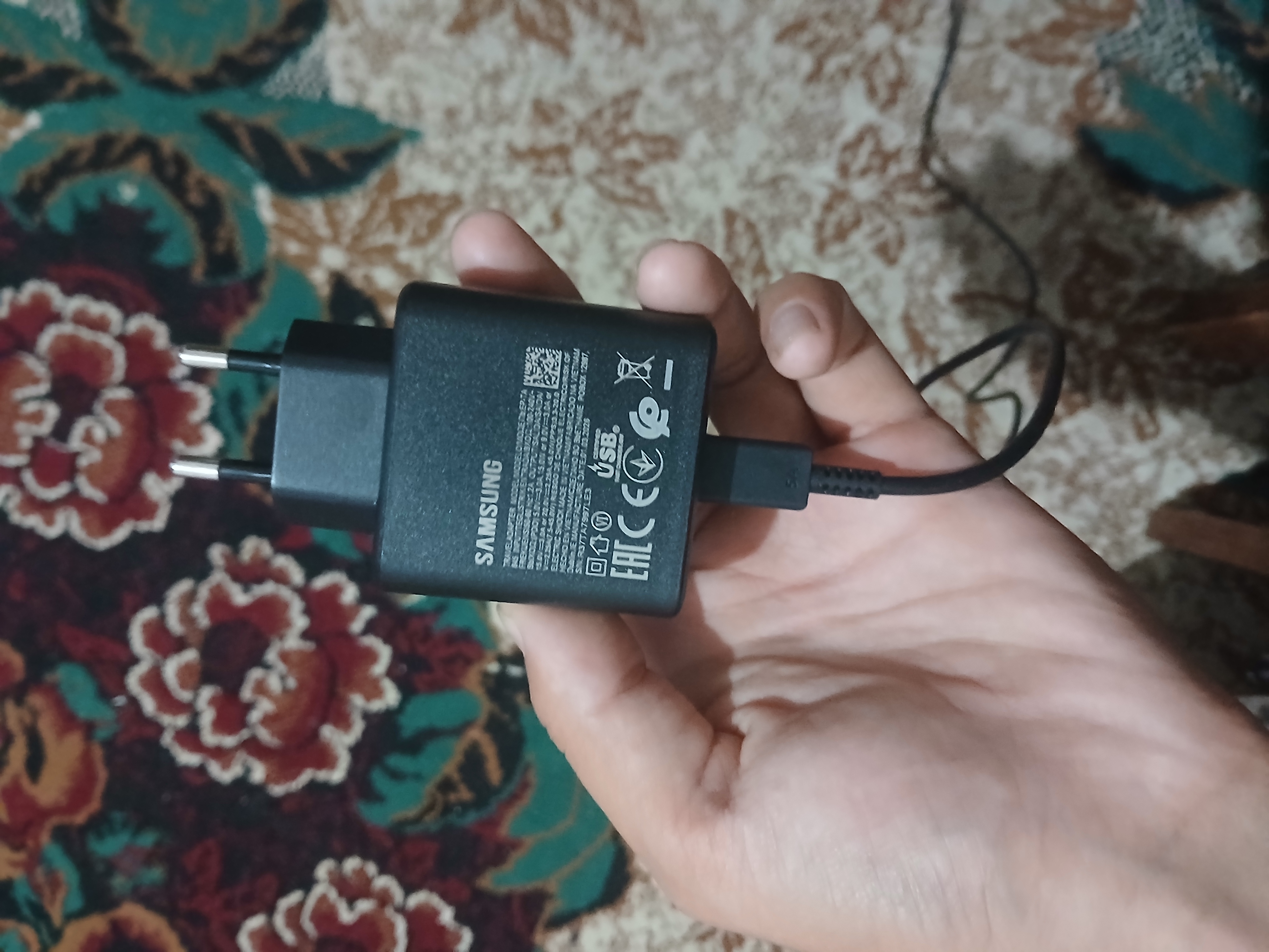 Быстрая зарядка, сетевое зарядное устройство Samsung Travel Adapter 45 Вт, с кабелем Type-C