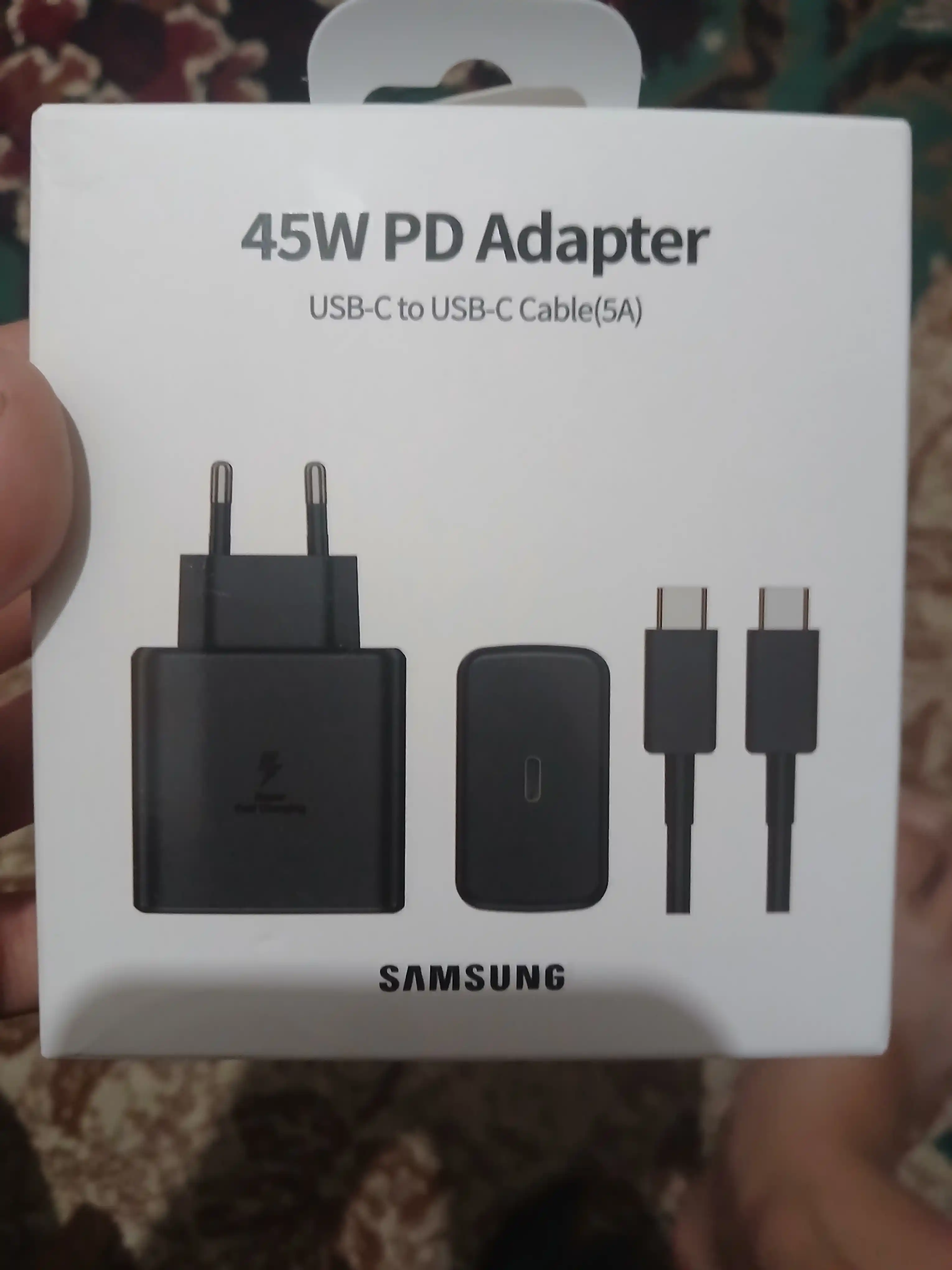 Быстрая зарядка, сетевое зарядное устройство Samsung Travel Adapter 45 Вт, с кабелем Type-C