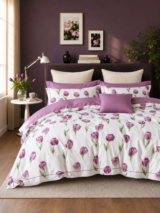 Super satinchoyshab to'plam 2 kishilik prastina 2 ta yostiq 100% paxta - 