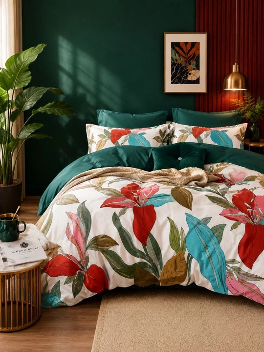 2 kishilik super satin choyshab to‘plami, 2 ta choyshab, yostiqlar 100% paxtadan - 