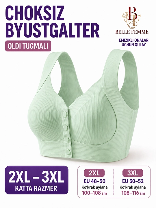 Emiziklilar uchun, emizish uchun choksiz, danaksiz byustgalter - 
