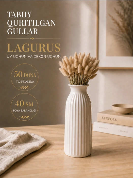 Quritilgan gullar guldastasi, interyerni bezash uchun tabiiy quritilgan gullar