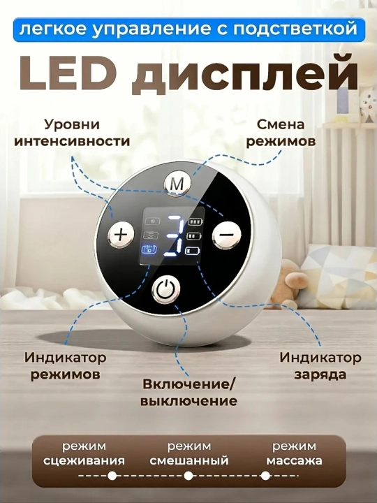 Massaj funksiyali, 3 bosqichli sog‘ish rejimiga ega elektr sut sog‘ish moslamasi, komplektda butilka bilan