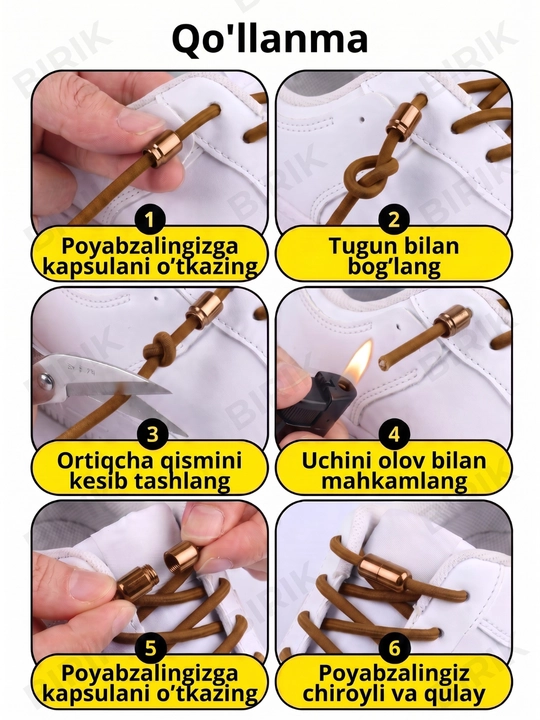 Elastik poyabzal bog‘ichi BIRIK NEO, +2 kapsula bilan, 100 sm