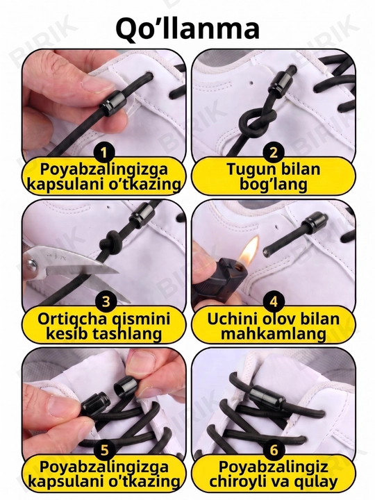 Elastik poyabzal bog‘ichi BIRIK NEO, +2 kapsula bilan, 100 sm