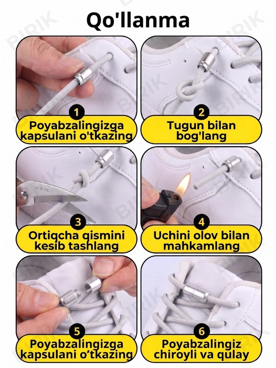Elastik poyabzal bog‘ichi BIRIK NEO, +2 kapsula bilan, 100 sm