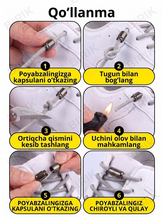Elastik poyabzal bog‘ichi BIRIK NEO, +2 kapsula bilan, 100 sm