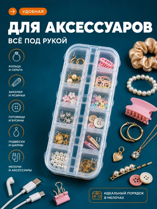 Таблетница органайзер, контейнер неделька для хранения таблеток утро, день и вечер 7 дней