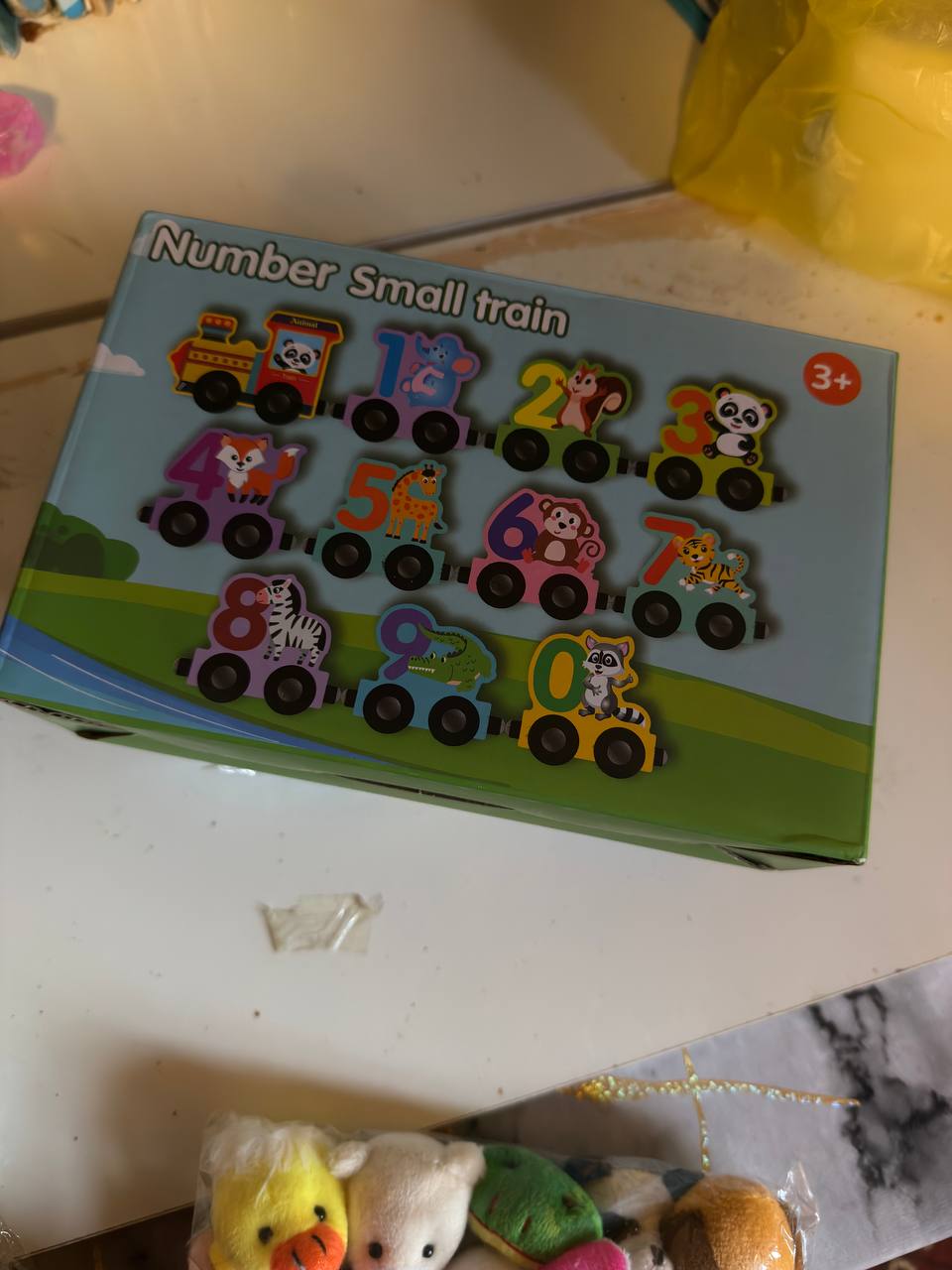 Magnitli yog‘och sonli poyezd,  Montessori rivojlantiruvchi bolalar o‘yinchog‘i