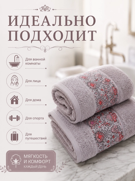 Sochiqlar to'plami 2 tasi 1 da, hammom, yuz va soch uchun, yumshoq va mayin