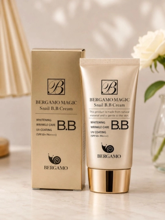 BERGAMO SPF50+ PA+++, BB-крем с экстрактом улитки - 