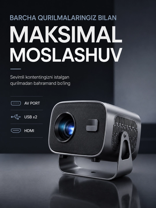 Проектор для фильмов A10Plus, проектор 4K на Android + Wi Fi, Bluetooth, HDMI
