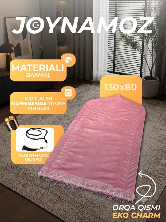 Joynamoz suv o‘tkazmaydigan, velyur, namoz to‘shagi ayollar va erkaklarga sovg'a - 