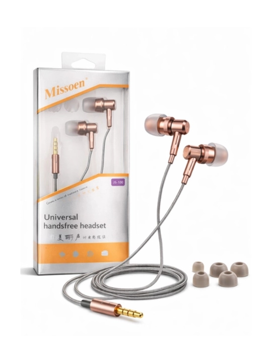Simli quloqchin JS-100 Universal 3.5mm, mikrofonli, kuchli bass, metall korpus