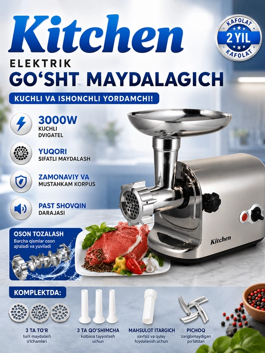 Kitchen 3000W go‘sht maydalagich