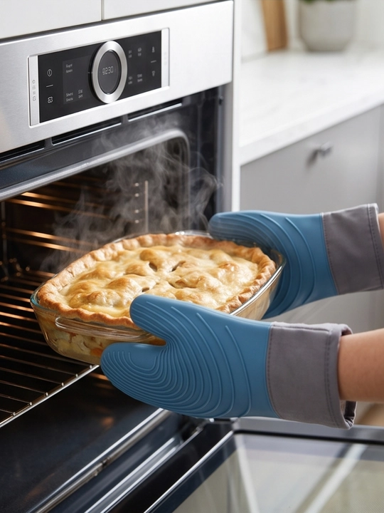 Силиконовые прихватки для кухни термостойкие до 240°C нескользящие  руковыца 2 штуки