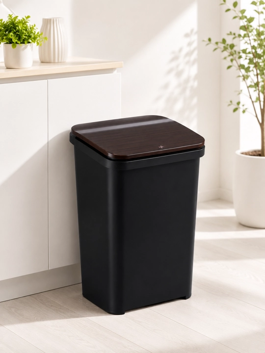 Oyoqli axlat qutisi, 16 litr, qopqoqli urna, plastik chiqindi chelagi, 29×24×55 sm