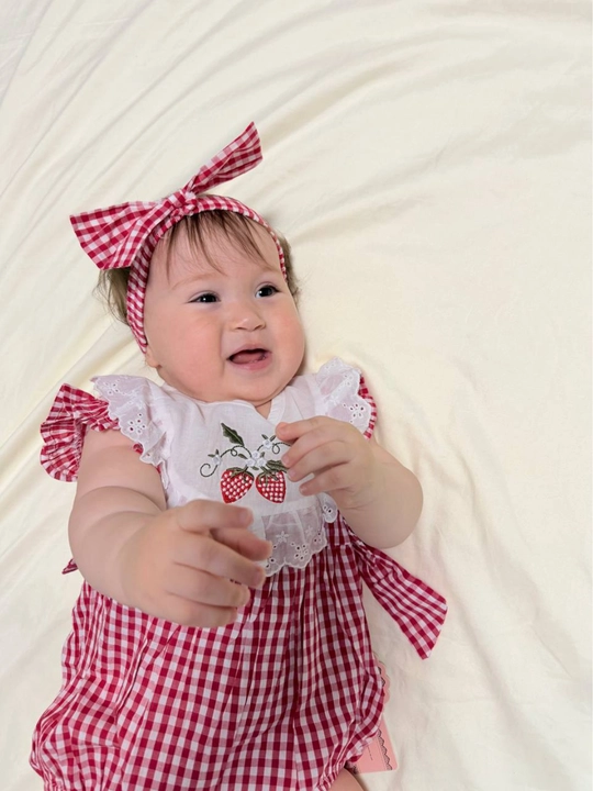 Yozgi bodi, bog‘ichli, povyazka / shortikli to‘plam qizaloqlar uchun, 0 oydan 2 yoshgacha