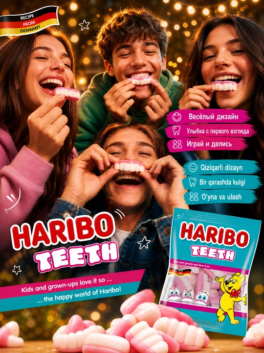 Chaynaladigan marmelad Teeth, 80 g