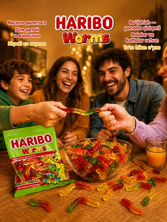 Жевательный мармелад Haribo Worms, 80 г