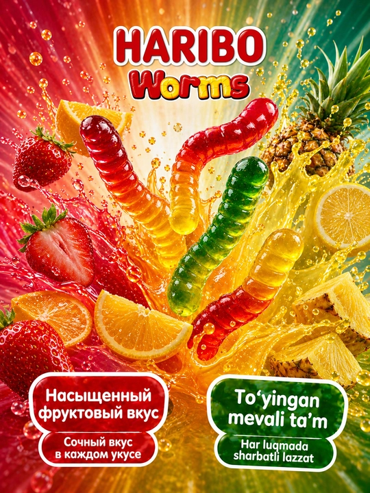 Жевательный мармелад Haribo Worms, 80 г