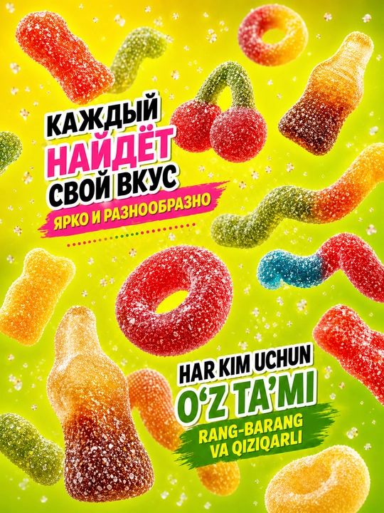 Hb21 HARIBO jevatelniy marmelad MIX ZOURR 80g 24
