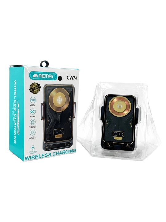 Aemai CW74 avtomobil telefoni ushlagichi, simsiz Qi quvvatlash bilan