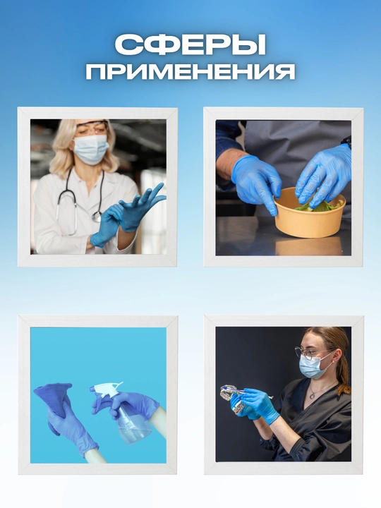 UNEX CAREFUL PRODUCTS ko‘k rangli nitril qo‘lqoplar, 100 dona, 50 juft, bir martalik